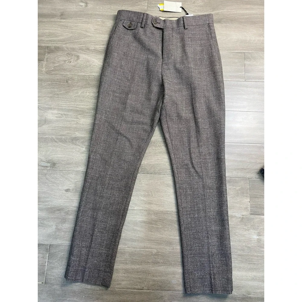 $450 Banana Republic Suit 42S Jacket 30x29 Pant Marzotto Havana Herringbone
